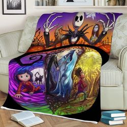 corpse bride tim burton jack and sally halloween lover sherpa fleece quilt blanket bl2401 - wisdom teez.jpg