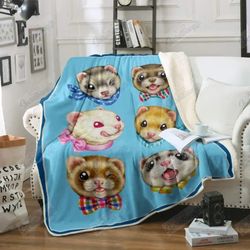 cute and funny ferret face sherpa fleece quilt blanket bl0775 - wisdom teez.jpg