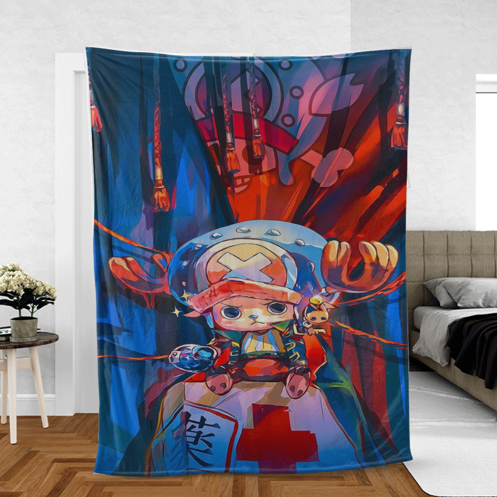 Cute Tony Tony Chopper One Piece Anime Sherpa Fleece Quilt Blanket BL2526 - Wisdom Teez.jpg