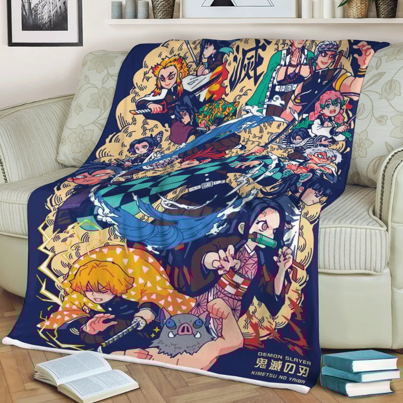 Demon Slayer Kimetsu No Yaiba Anime Ver6 Christmas Sherpa Fleece Quilt Blanket BL1510 - Wisdom Teez.jpg