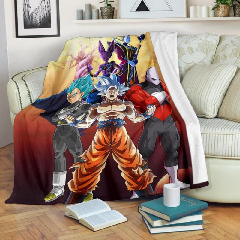 Dragon Ball Anime DB Super Saiyan Beerus Jiren Desert Sherpa Fleece Quilt Blanket BL3323 - Wisdom Teez.jpg
