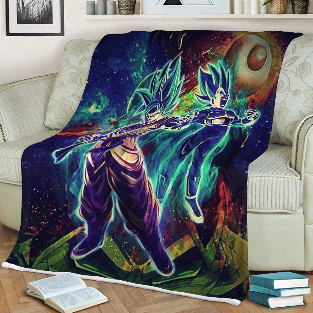 Dragon Ball Z Son Goku Vegeta Anime Christmas Sherpa Fleece Quilt Blanket BL1366 - Wisdom Teez.jpg