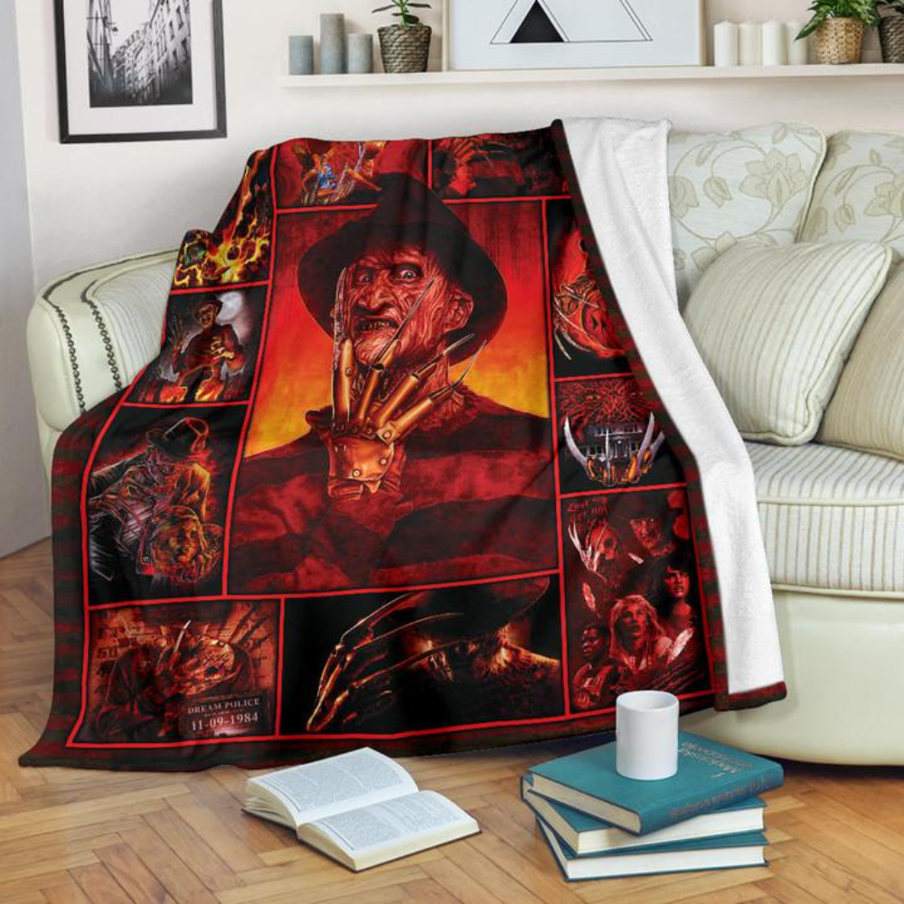 Freddy Krueger Horror Film Sherpa Fleece Quilt Blanket BL3389 - Wisdom Teez.jpg