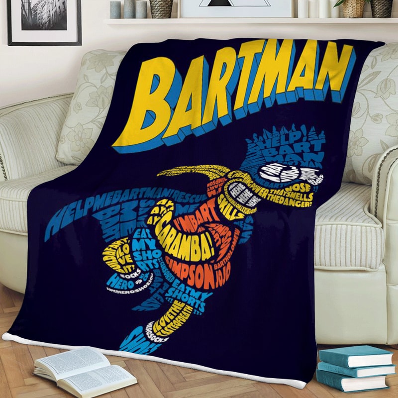 Funny Bartman The Simpsons Cartoon Lover Sherpa Fleece Quilt Blanket BL1588 - Wisdom Teez.jpg