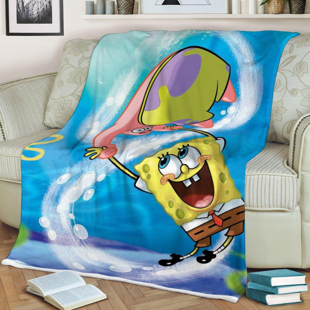 Funny SpongeBob SquarePants Sherpa Fleece Quilt Blanket BL1246 - Wisdom Teez.jpg