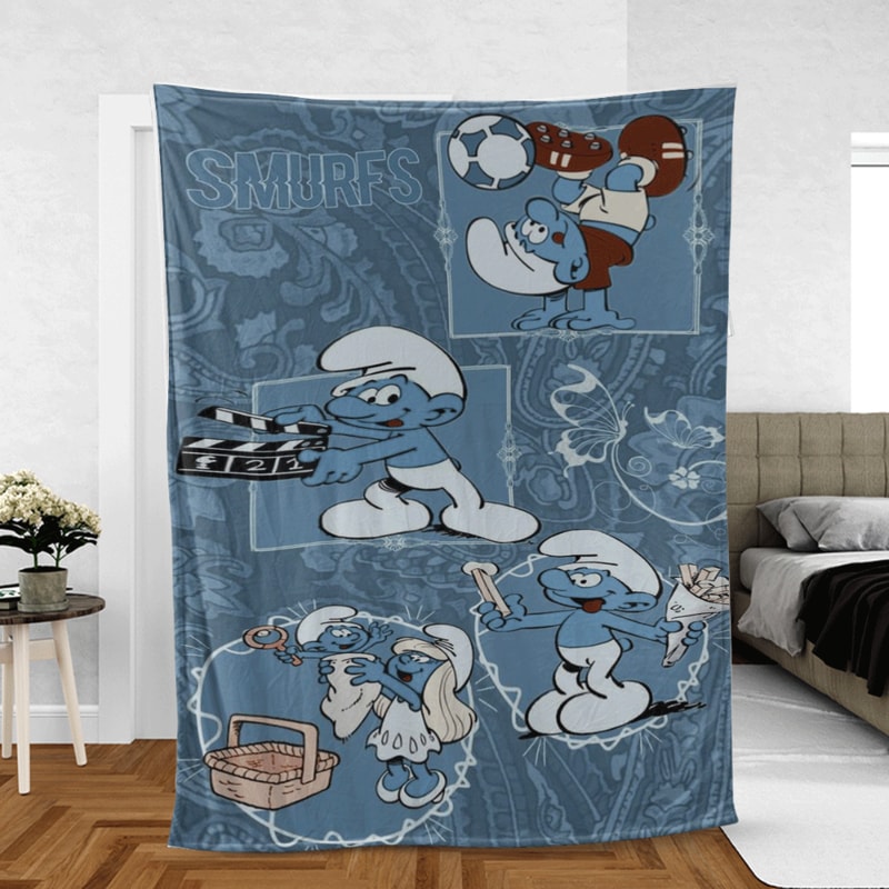 Funny The Smurfs Comicss Lover Sherpa Fleece Quilt Blanket BL1692 - Wisdom Teez.jpg