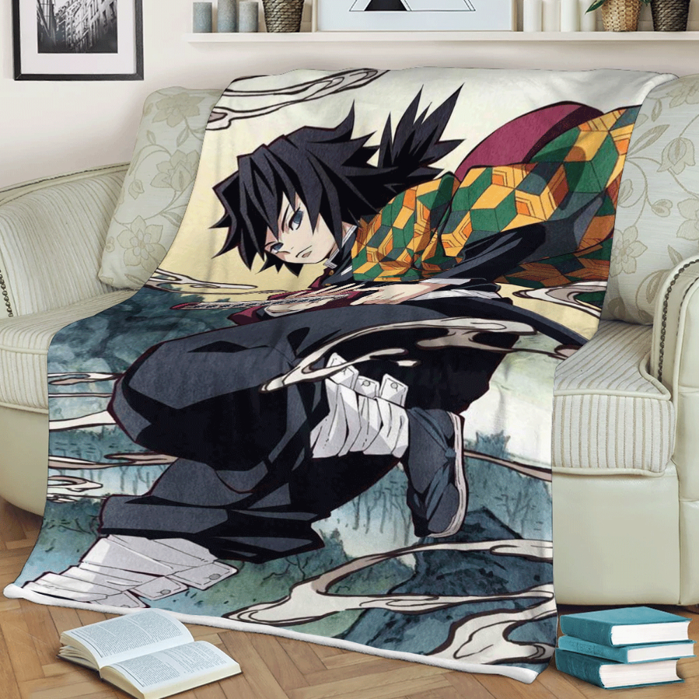 Giyu Tomioka Demon Slayer Kimetsu no Yaiba Wiki Anime Lover Sherpa Fleece Quilt Blanket BL1740 - Wisdom Teez.jpg