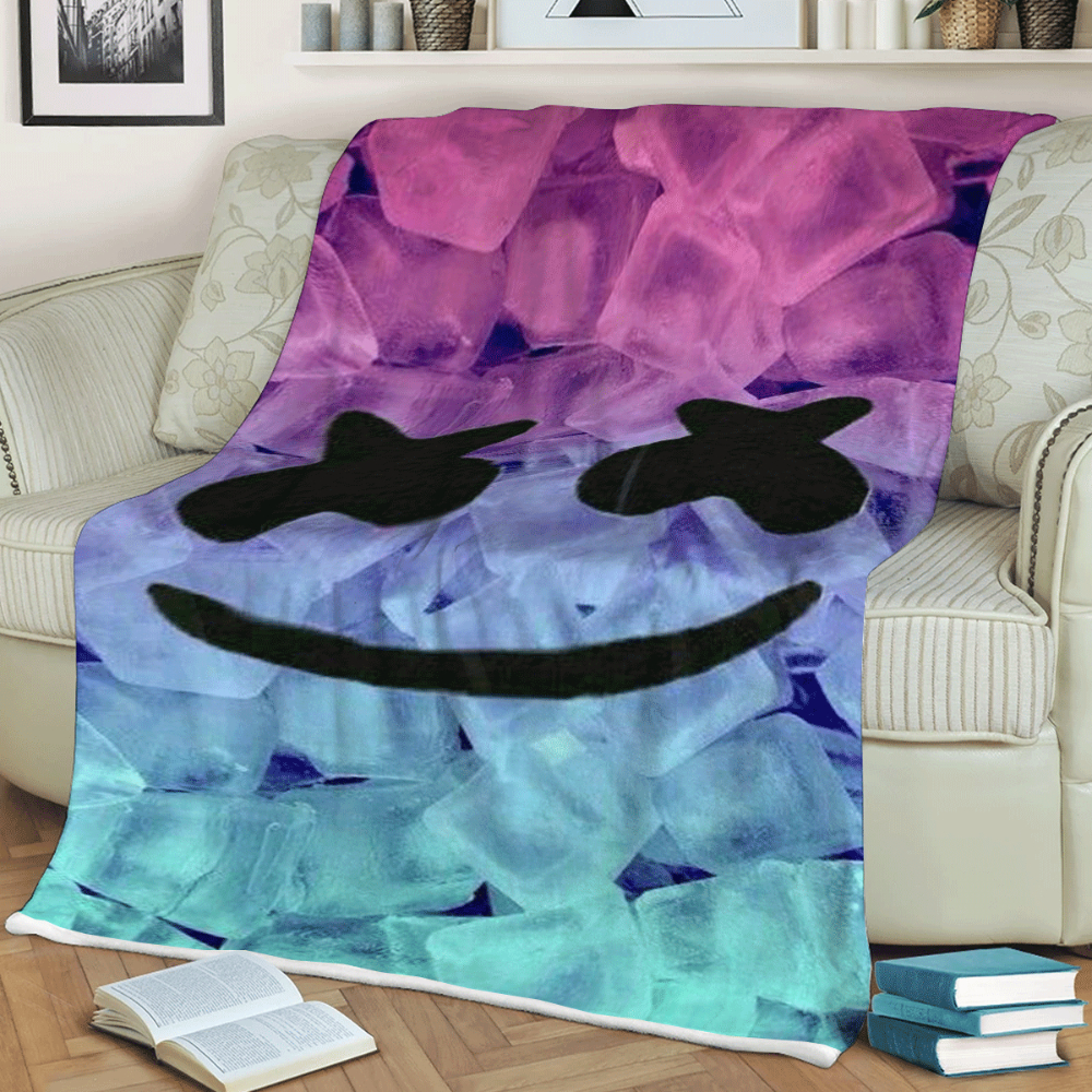 Ice Face DJ Marshmello Electronic Music Producer Lover Sherpa Fleece Quilt Blanket BL2425 - Wisdom Teez.jpg