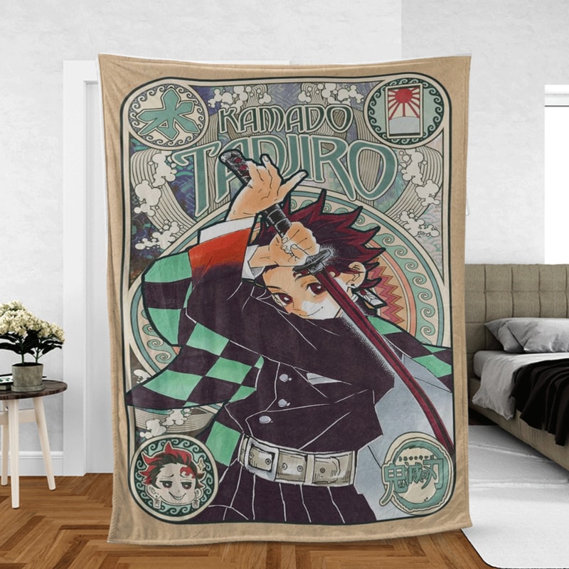 Kamado Tanjiro Kimetsu no Yaiba Anime As Lover Sherpa Fleece Quilt Blanket BL2310 - Wisdom Teez.jpg