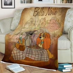 lady and the tramp disney bella notte sherpa fleece quilt blanket bl1383 - wisdom teez.jpg