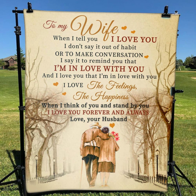 Custom To my wife Old Couple Blankets Gifts for Wife, Birthday Gifts Christmas blanket, Wife blanket, Anniversary blanket, Couple gifts.jpg
