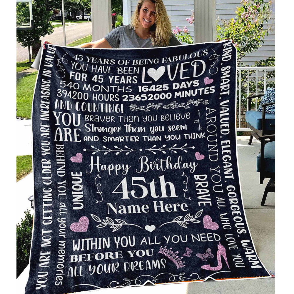 Customized 45th Birthday Gifts for Women Best 45th Birthday Gift Ideas 45 Year Old Birthday Gifts for Mom Wife 1978 FleeceSherpa Blanket.jpg
