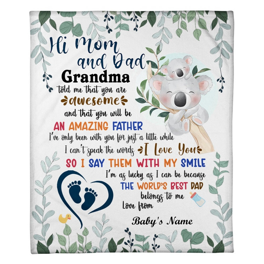 Cute Koala Love Quote For Mom And Dad Fleece Blanket Gift For Mom From Daughter Birthday Gifts Flannel Throws Blanket Gifts Custom Name.jpg
