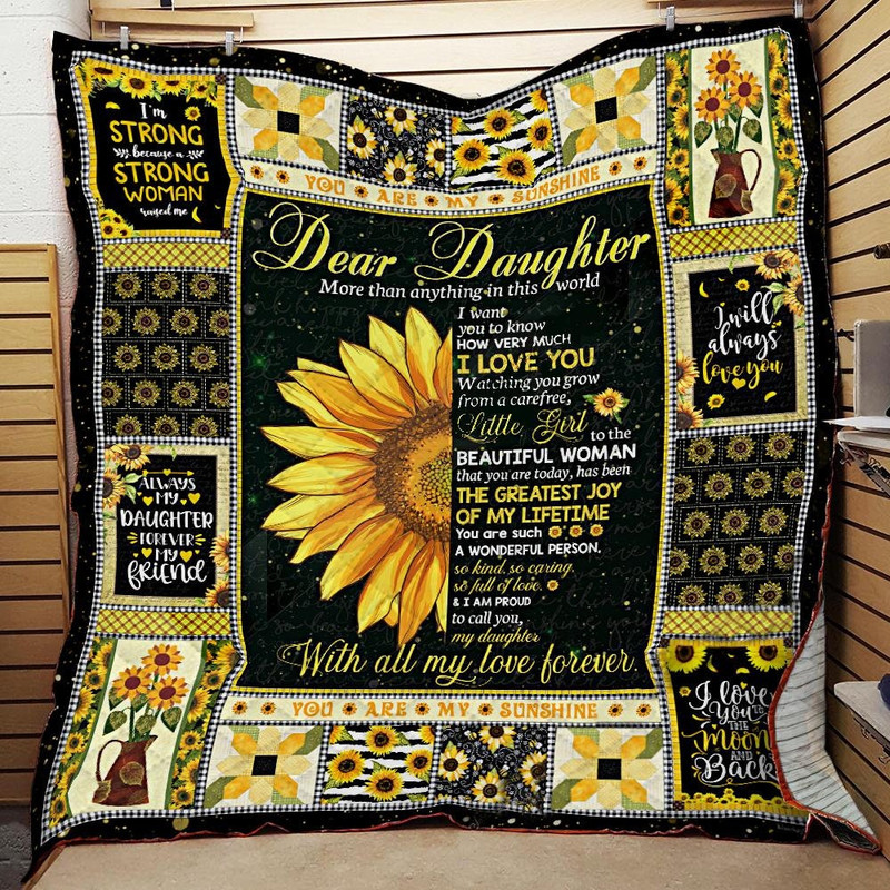 Dear Daughter Blanket Sunflower Blankets Floral Fleece Blankets Gifts From Dad Mom Birthday Gifts For Daughter Birthday Gifts Happy Decor.jpg