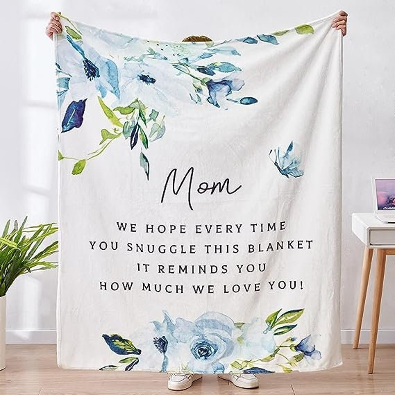 Gifts for Mom Blanket, Mom Blanket from Daughter Son, Birthday Gifts for Mom, Mom Birthday Gifts, I Love You Mom Throw Blanket Happy Decor 1.jpg