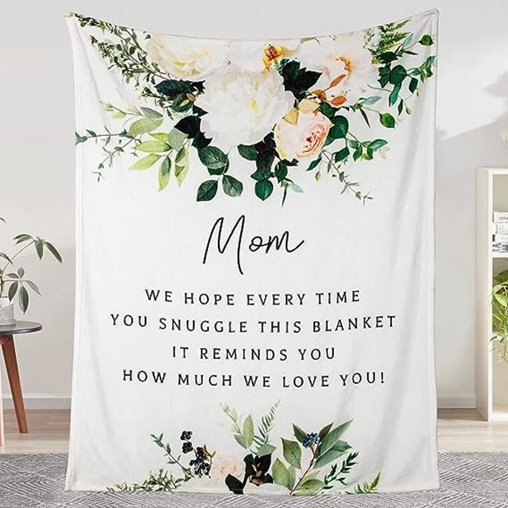 Gifts for Mom Blanket, Mom Blanket from Daughter Son, Birthday Gifts for Mom, Mom Birthday Gifts, I Love You Mom Throw Blanket Happy Decor.jpg