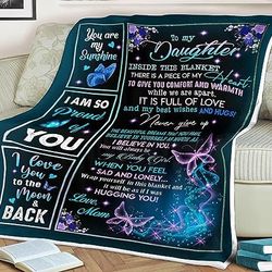 my dear daughter butterfly blanket personalized fleece blanket gifts from mom birthday gifts for daughter daughter birth