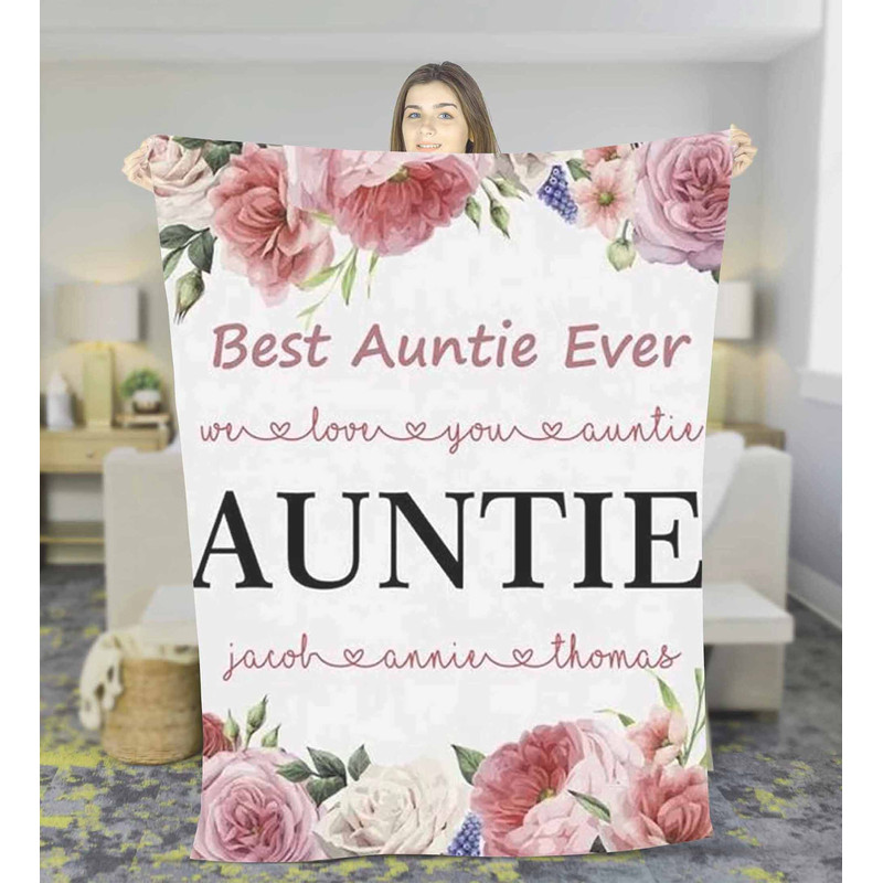 Personalized Best Auntie Ever Fleece Sherpa blanket Christmas blanket gift, Mother's day blanket, Aunt blanket, gift for Aunt, Niece gift.jpg