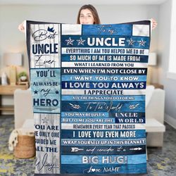 personalized blanket for uncle from niece nephew custom name uncle blanket gift for uncle birthday christmas blanket fat