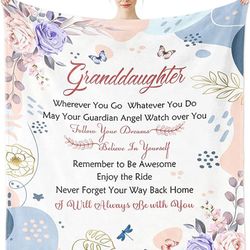 personalized granddaughter flower blanket custom fleece blanket birthday gift from grandma and grandpa for granddaughter