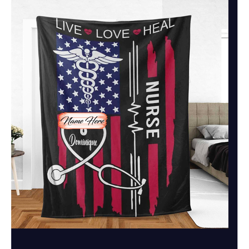 Personalized Licensed Practical Nurse Blanket, Fleece Sherpa Blanket Christmas Gift From Mom Birthday Gifts For Daughter Nurse day blanket.jpg