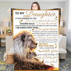 personalized lion mom to my daughter fleece sherpa blanket birthday gift daughter christmas gift christmas blanket with