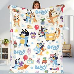 bluey family blanket | blanket kids blanket | bluey and bingo fleece blanket | bluey blanket | kids home decor