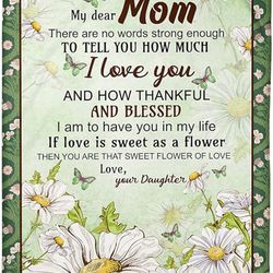 personalized my dear mom daisy blanket fleece blankets gifts from daughter son birthday gifts for mother happy decor mot