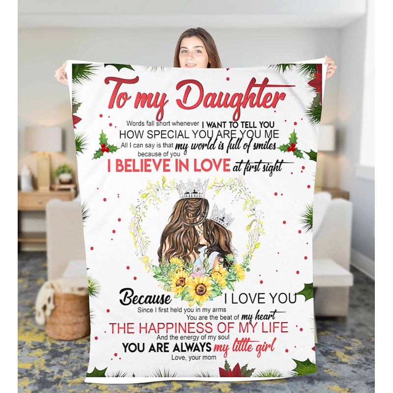 Personalized name To My Daughter Fleece Sherpa blanket Birthday Gift For Daughter Christmas gift Christmas blanket with name Daughter gift 13.jpg