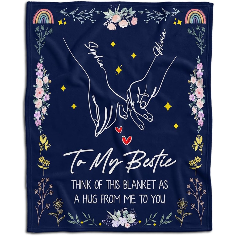 Personalized To My Bestie Blanket Gifts For Friend Birthday Gifts For Best Friend Throw Blankets Flannel Throws Gifts for Bestie Happy Decor 2.jpg