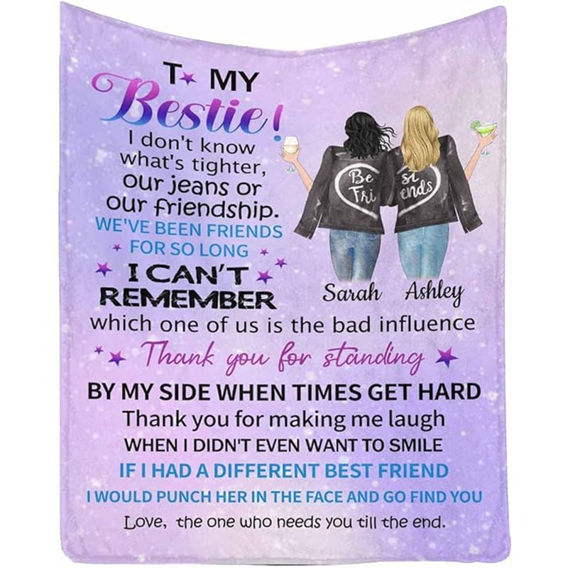 Personalized To My Bestie Blanket Thank You For Standing Custom Name Fleece Blankets Birthday Gifts For Bestie Happy Decor Friendship Gifts 1.jpg