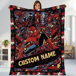 personalized superhero blanket | spiderman fleece blanket | spiderman birthday theme party | spiderman blanket for kids