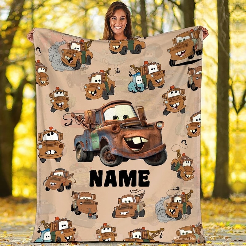 McQueen Cars Blanket Mater Car Tow Mater Blanket Radiator Springs Magic Kingdom Throw Blanket for Bed Couch Sofa1 (1).jpg