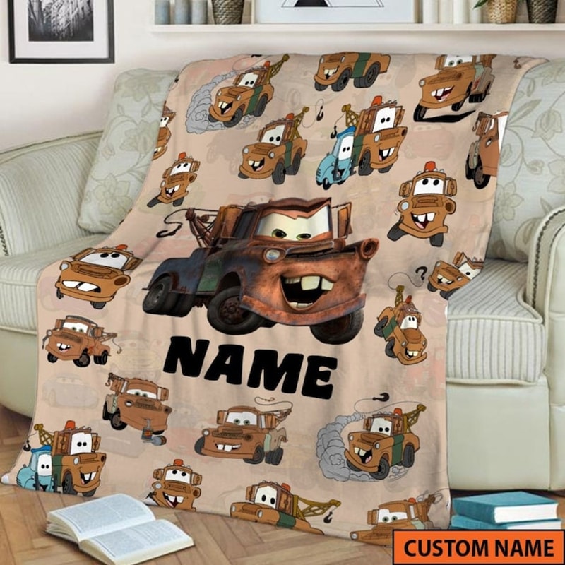 McQueen Cars Blanket Mater Car Tow Mater Blanket Radiator Springs Magic Kingdom Throw Blanket for Bed Couch Sofa2.jpg