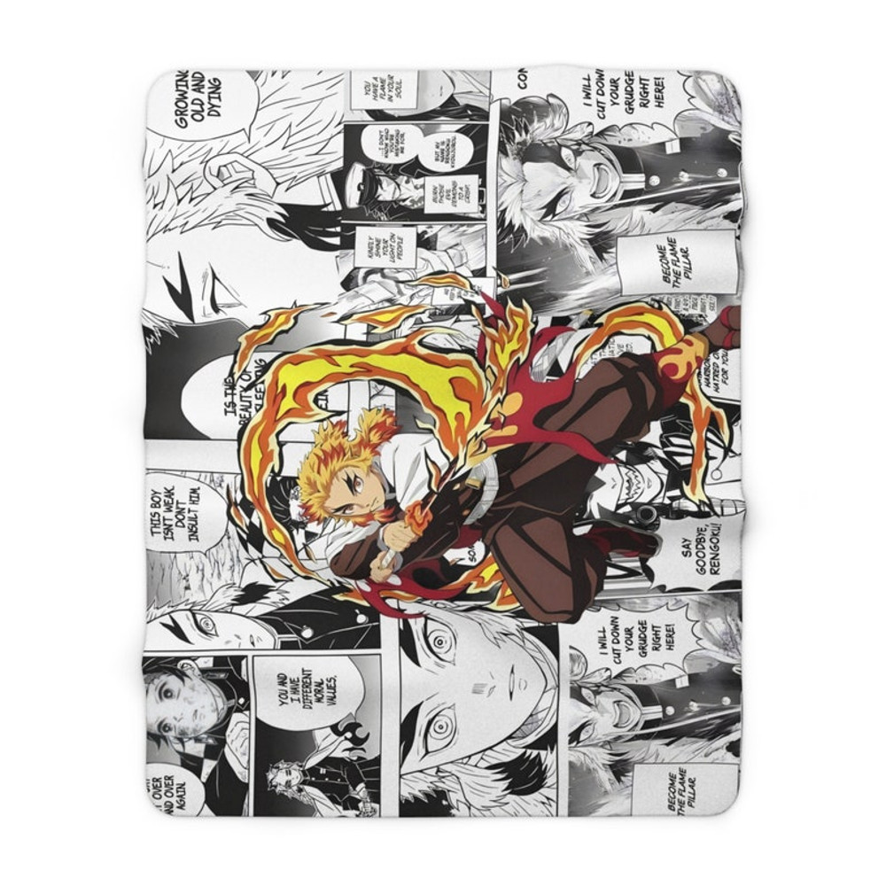 Rengoku  Anime  Sherpa Fleece Blanket  Throw Blanket2.jpg