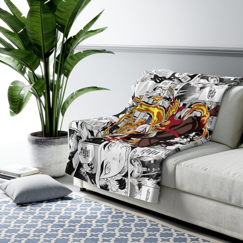Rengoku  Anime  Sherpa Fleece Blanket  Throw Blanket3.jpg