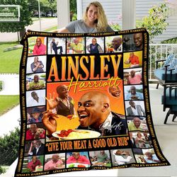 Ainsley Harriott Give Your Meat A Good Old Rub Sherpa Fleece Quilt Blanket BL2000