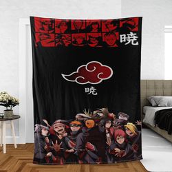 Akatsuki Naruto Shippudeni Anime Lover Sherpa Fleece Quilt Blanket BL2389