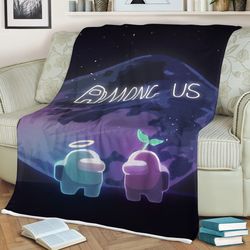 Amoung Us Funny Game Sherpa Fleece Quilt Blanket BL2404