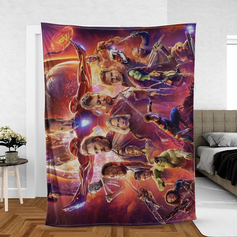 Avenger End Game all characters Sherpa Fleece Quilt Blanket BL1196 - Wisdom Teez.jpg
