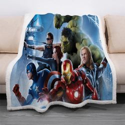 Avengers Marvel Comics Sherpa Fleece Quilt Blanket BL2047