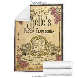 Belle's Book Emporium Cartoon Premium Sherpa Fleece Quilt Blanket BL2838