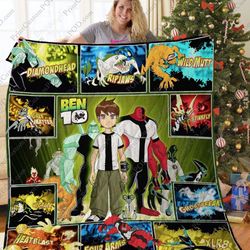 ben 10 sherpa fleece quilt blanket bl0076