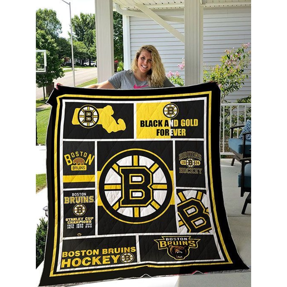 Boston Bruins Sherpa Fleece Quilt Blanket BL0036 - Wisdom Teez.jpg