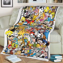 cartoon network in the 90s all characters sherpa fleece quilt blanket bl2481