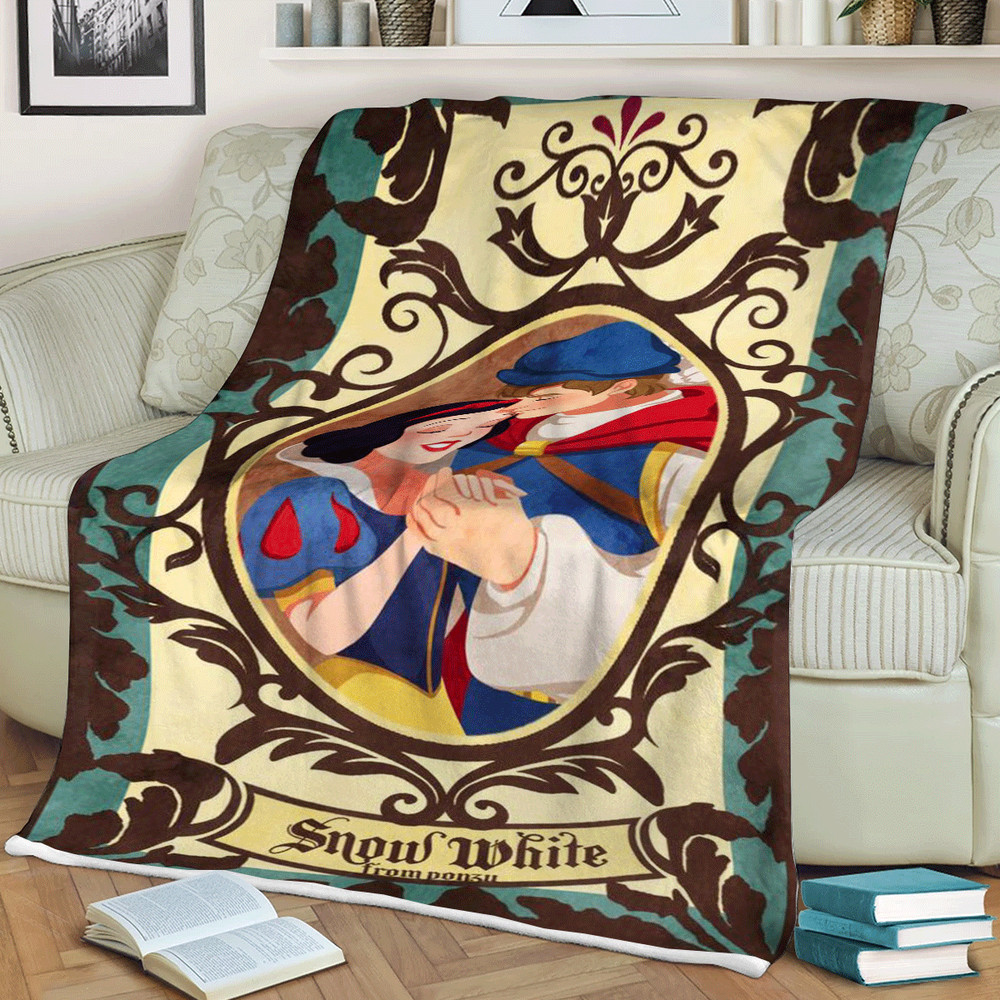 Couple Love Snow White And Prince Disney Christmas Sherpa Fleece Quilt Blanket BL1415 - Wisdom Teez.jpg