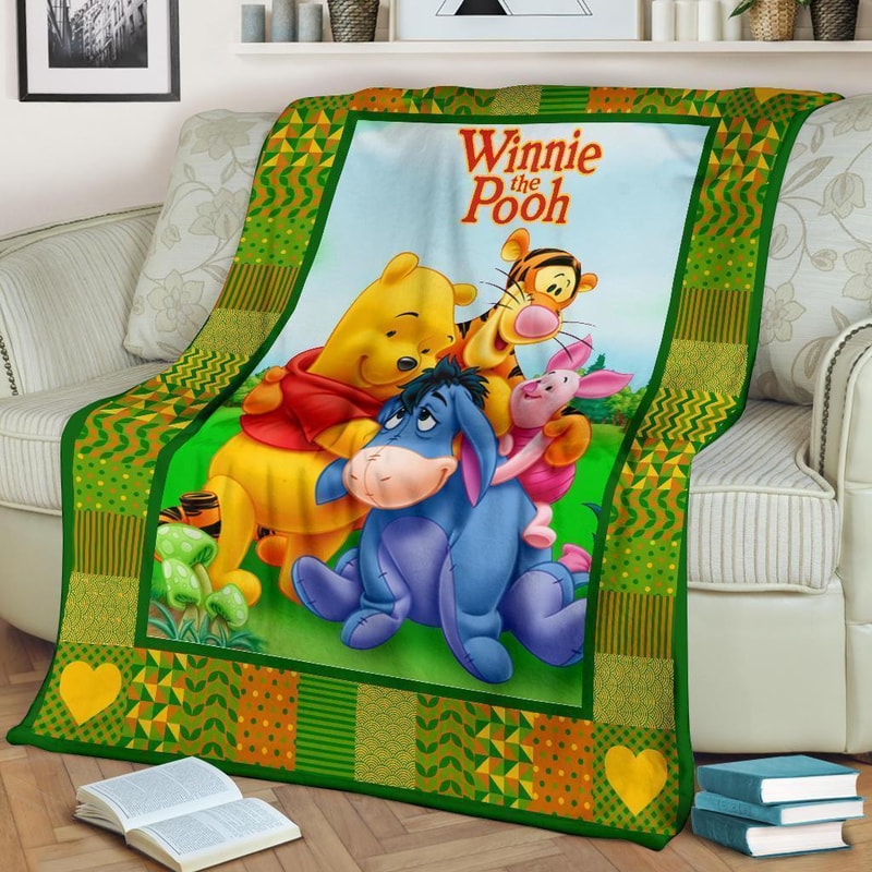 Cute Winnie the Pooh Sherpa Fleece Quilt Blanket BL1971 - Wisdom Teez.jpg