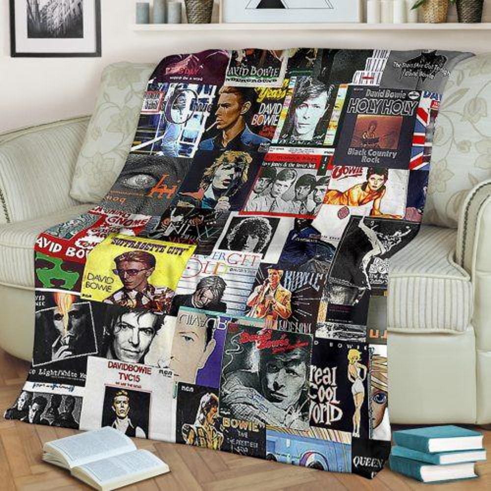 David Bowie Thank You For The Memories Sherpa Fleece Quilt Blanket BL1927 - Wisdom Teez.jpg