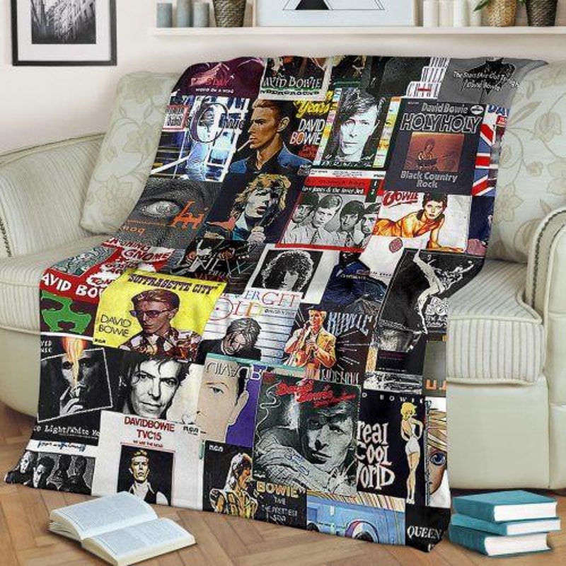 David Bowie Thank You For The Memories Sherpa Fleece Quilt Blanket BL1927 - Wisdom Teez.jpg