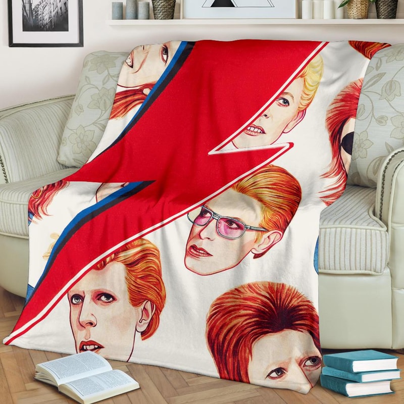 David Bowie Thank You For The Memories Sherpa Fleece Quilt Blanket BL1928 - Wisdom Teez.jpg